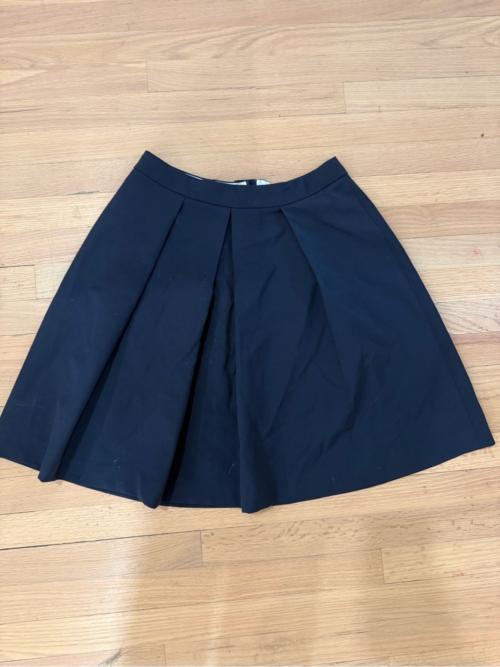 Brooks Brothers Navy Pleater Cotton Blend Skirt